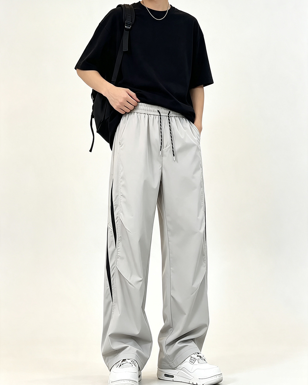 Men Ice Silk Wide Leg Pants