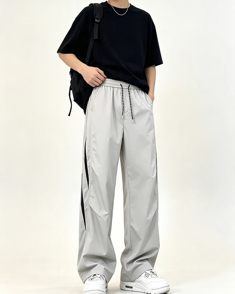 Men Ice Silk Wide Leg Pants
