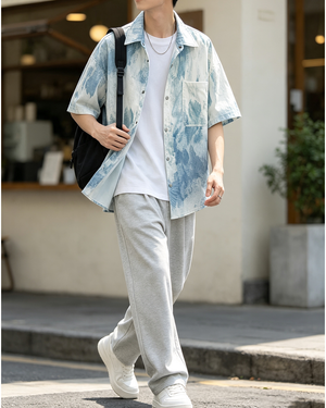 Men Tie Dye Short Sleeve Shirt