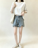 Women Split Hem Short Sleeve T-Shirt