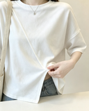 Women Split Hem Short Sleeve T-Shirt